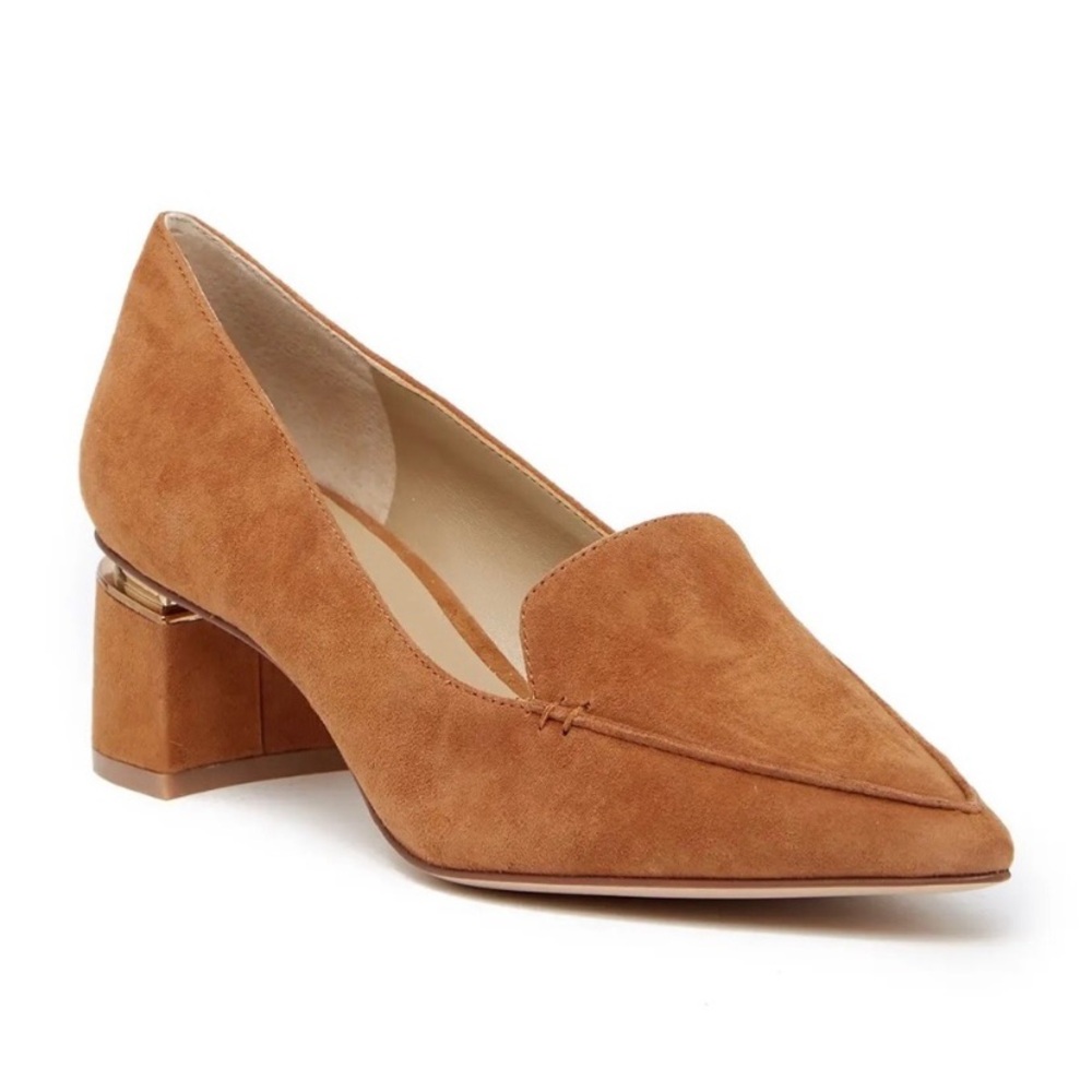 Enzo Angiolini Brown Suede Leather Block Heel